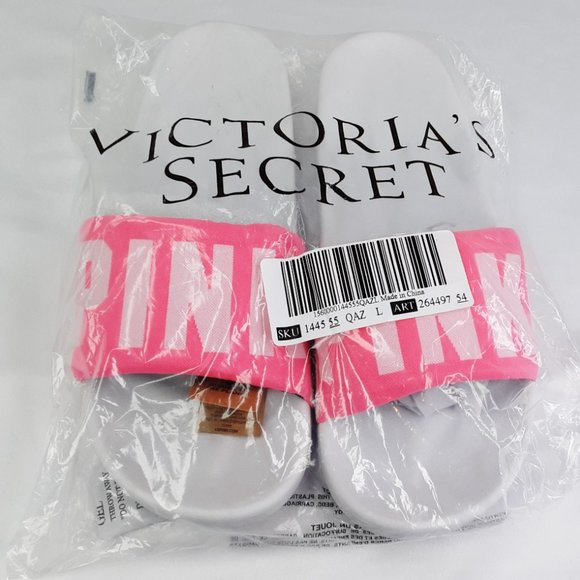 VICTORIA'S SECRET 'PINK' LOGO SLIDE SANDALS - Picture 15 of 16